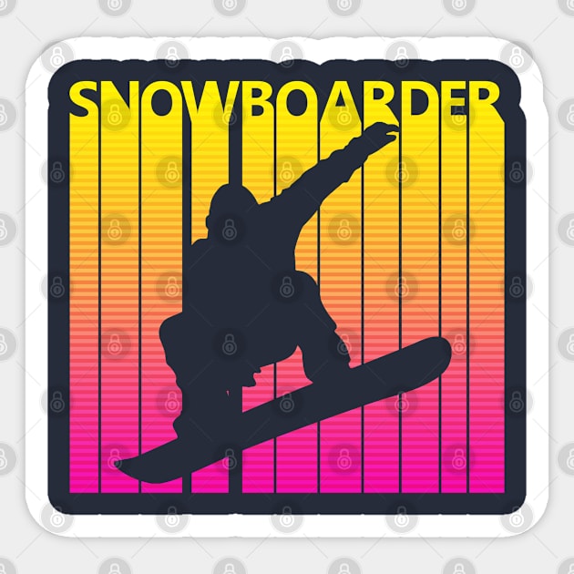 Vintage Retro Snowboarding Gift Sticker by GWENT